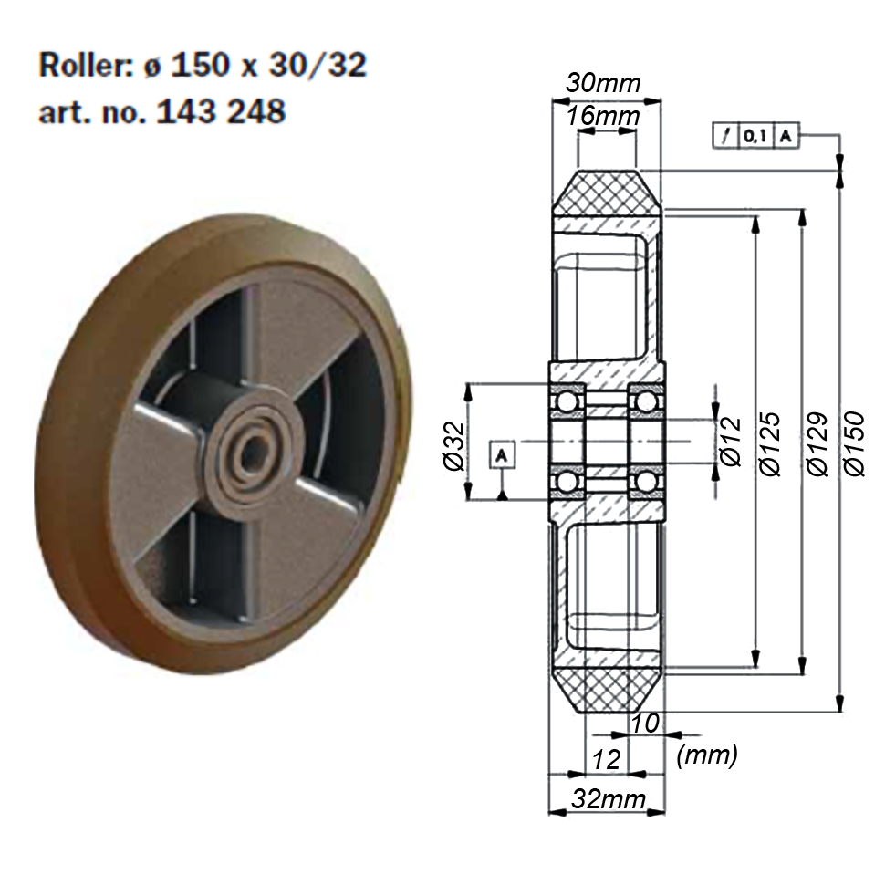 Handrail Guide Roller (Compatible with Schindler) NES-SUH495238 main image 0